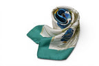 Gucci Scarf Vintage Silk Tropical Fish Motif Green White — view 3
