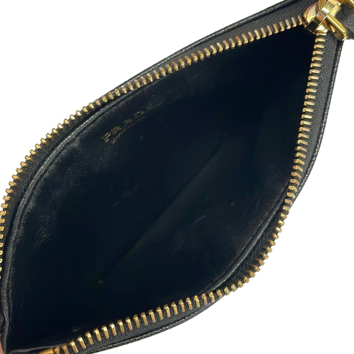 Prada Coin Case Black Fragment Leather — view 3