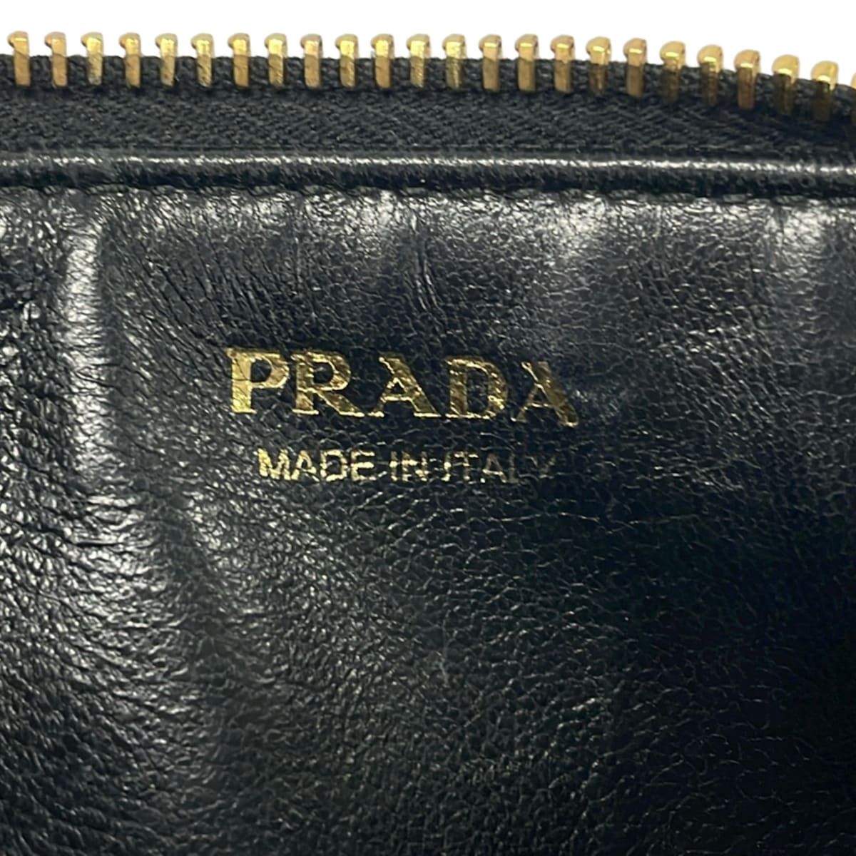 Prada Coin Case Black Fragment Leather — view 4