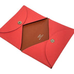 Hermes Card Case Calvi Verso Rose Azalea — view 3