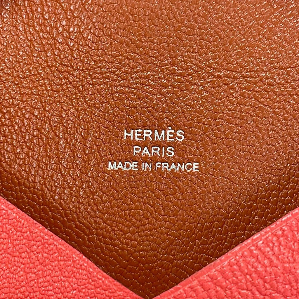 Hermes Card Case Calvi Verso Rose Azalea — view 5
