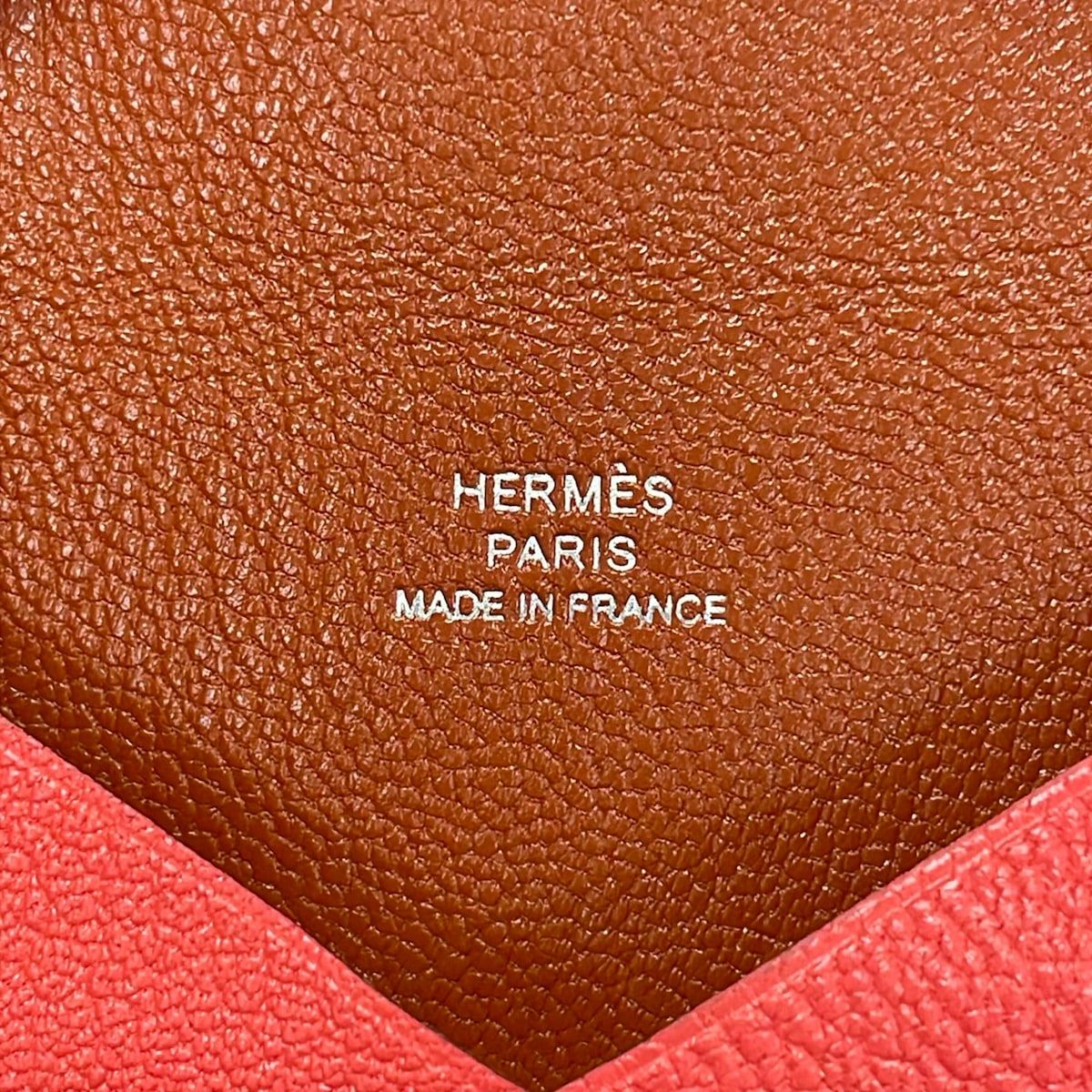 Hermes Card Case Calvi Verso Rose Azalea — view 5