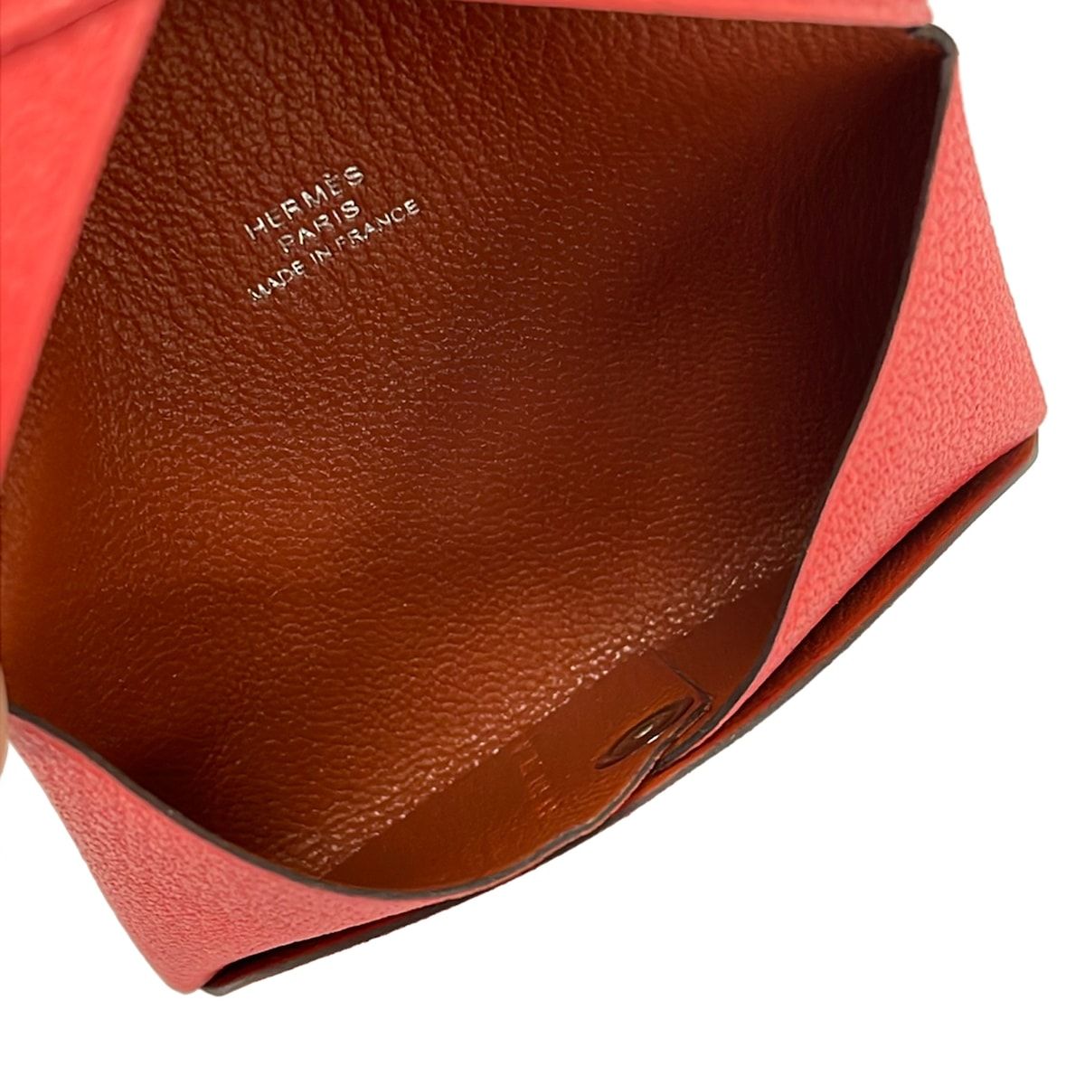 Hermes Card Case Calvi Verso Rose Azalea — view 4