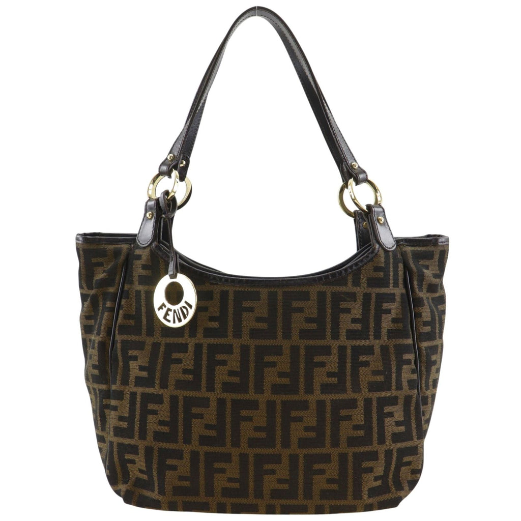 Fendi Zucca Nylon Canvas Brown Tote