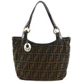 Fendi Zucca Nylon Canvas Brown Tote