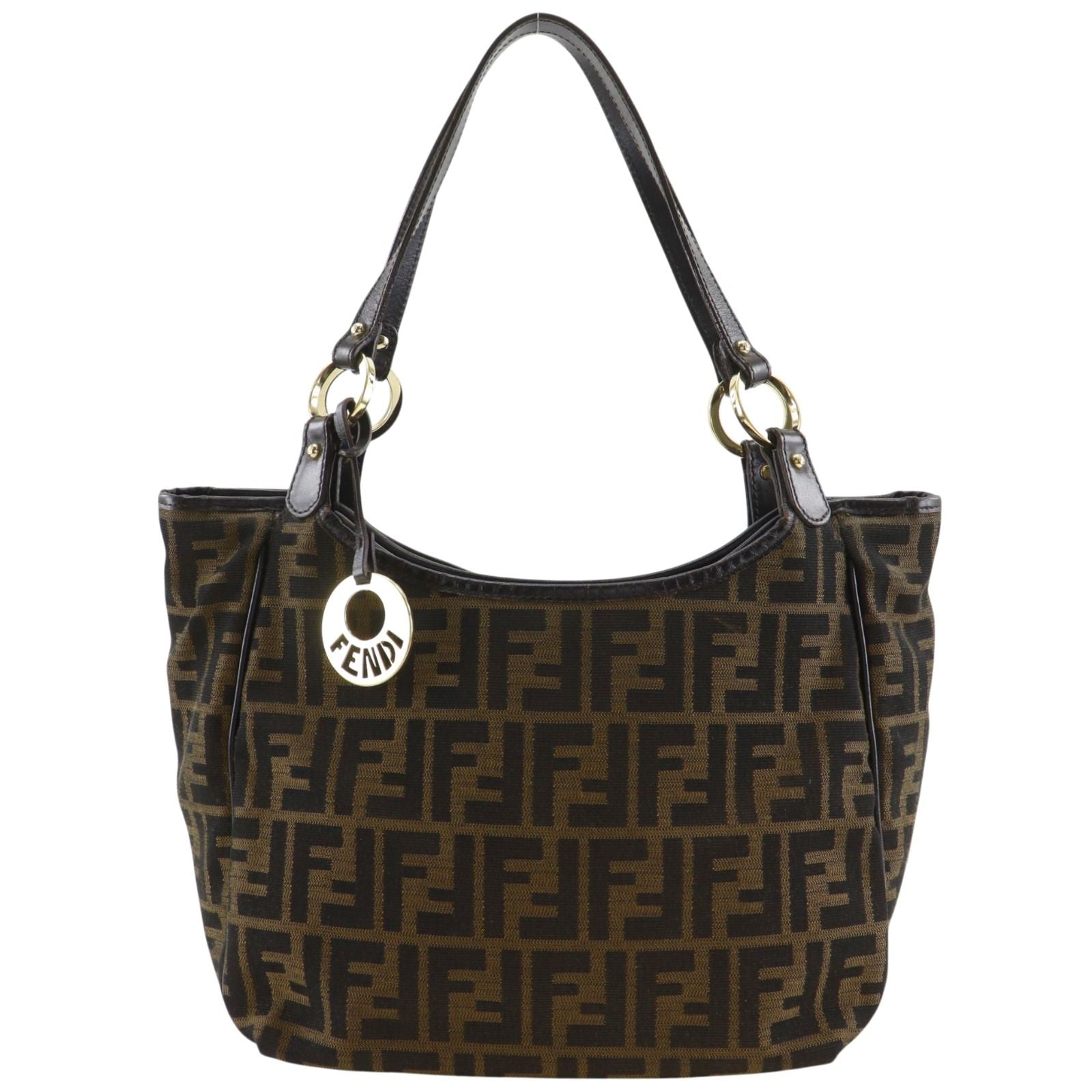Fendi Zucca Nylon Canvas Brown Tote
