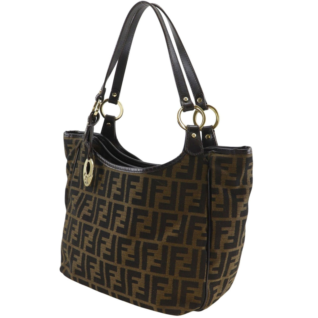Fendi Zucca Nylon Canvas Brown Tote — view 2