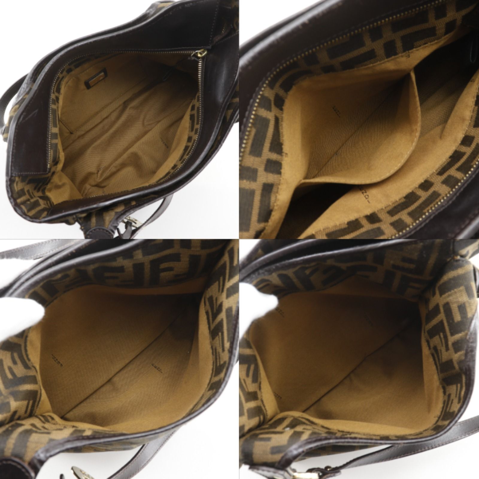 Fendi Zucca Nylon Canvas Brown Tote — view 6