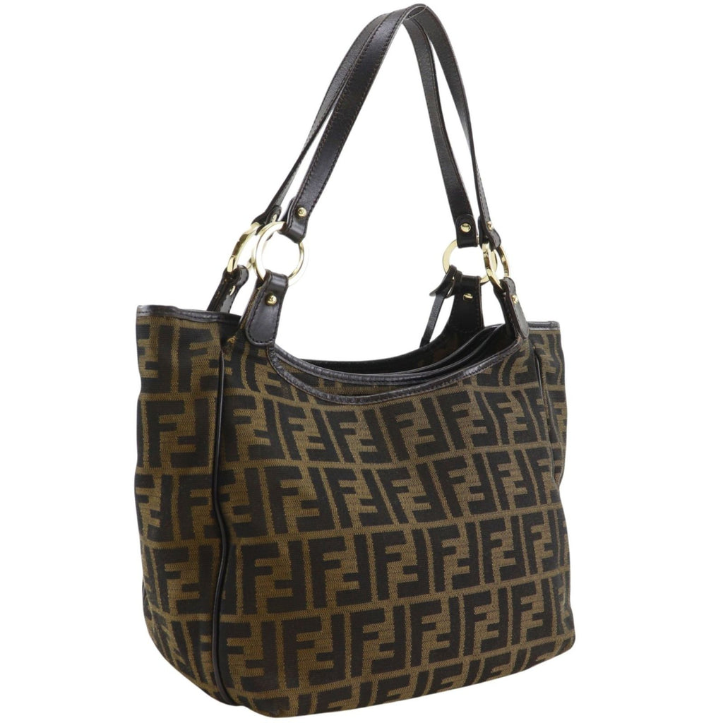 Fendi Zucca Nylon Canvas Brown Tote — view 3