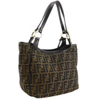 Fendi Zucca Nylon Canvas Brown Tote — view 3