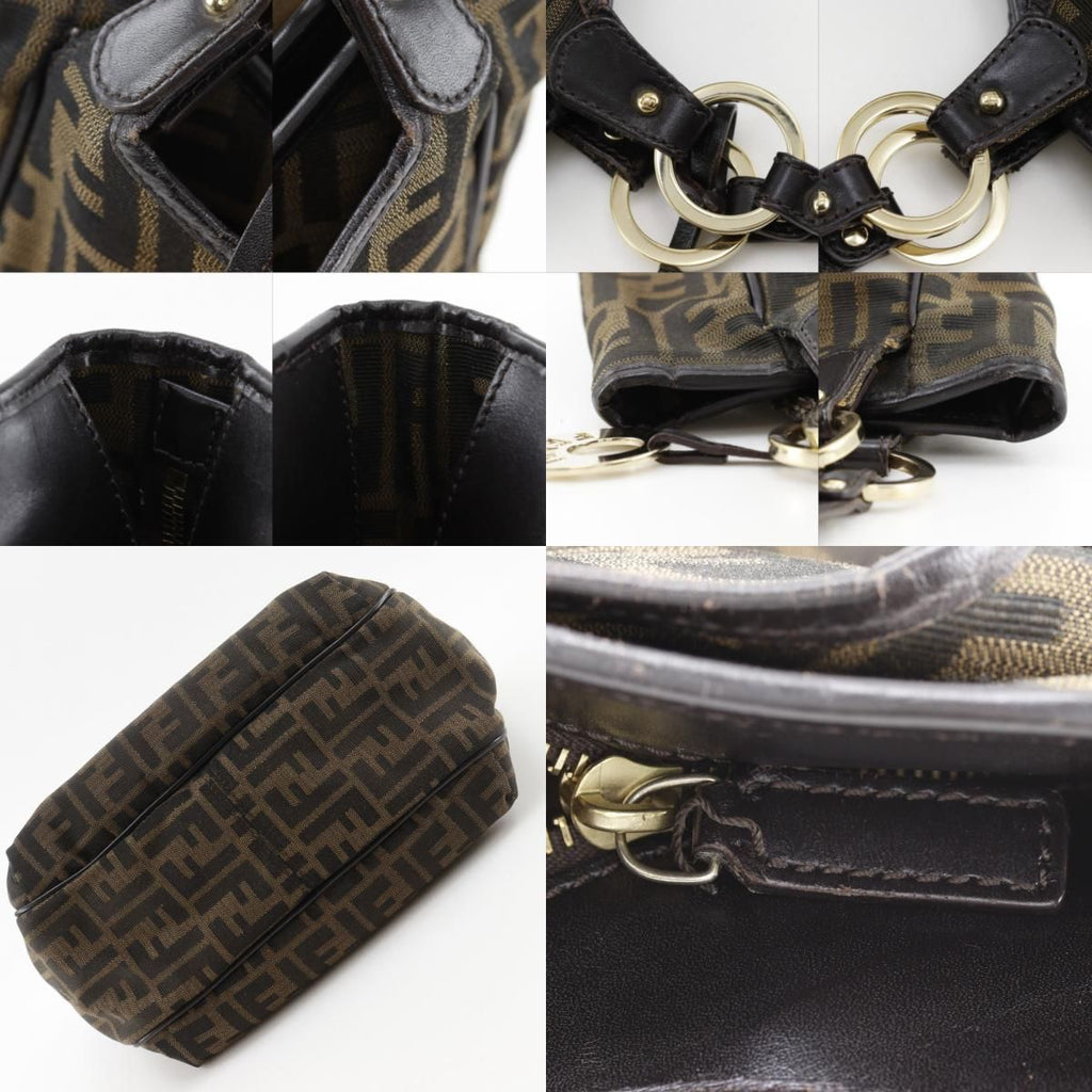 Fendi Zucca Nylon Canvas Brown Tote — view 9