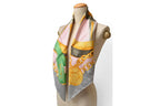 Celine Scarf Vintage Carriage Wheel Silk Silver Pink — view 4