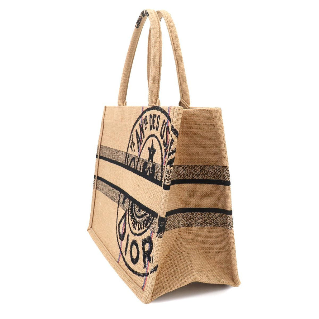 Dior Union Motif Book Tote Jute — view 3