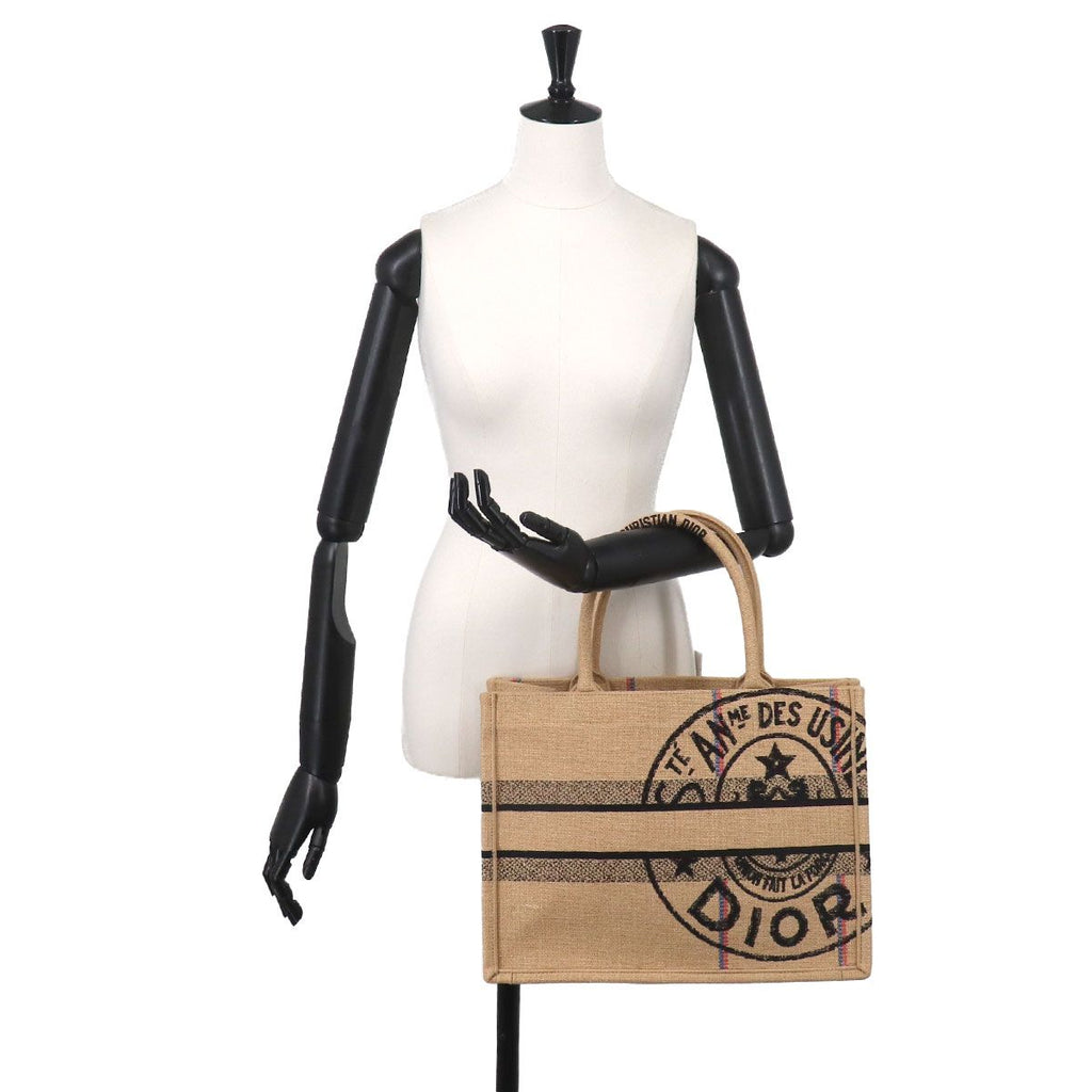 Dior Union Motif Book Tote Jute — view 9