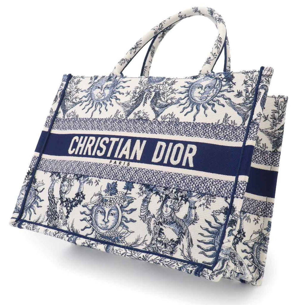 Dior Book Tote Canvas White Blue — view 8