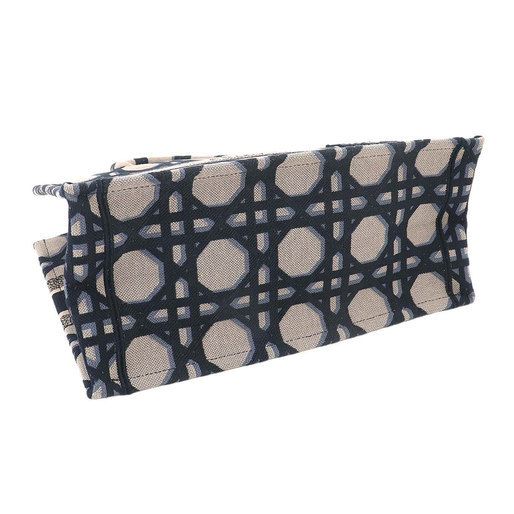 Dior Macro Cannage Book Tote Canvas Navy — view 4