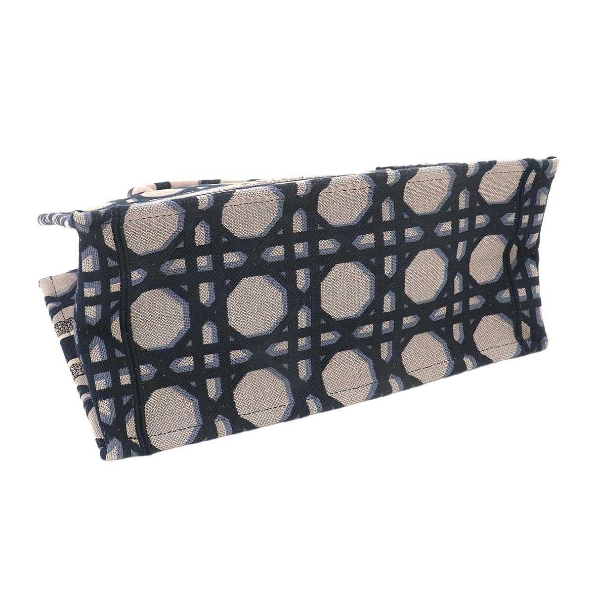 Dior Macro Cannage Book Tote Canvas Navy — view 4