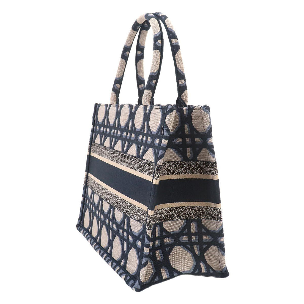 Dior Macro Cannage Book Tote Canvas Navy — view 3