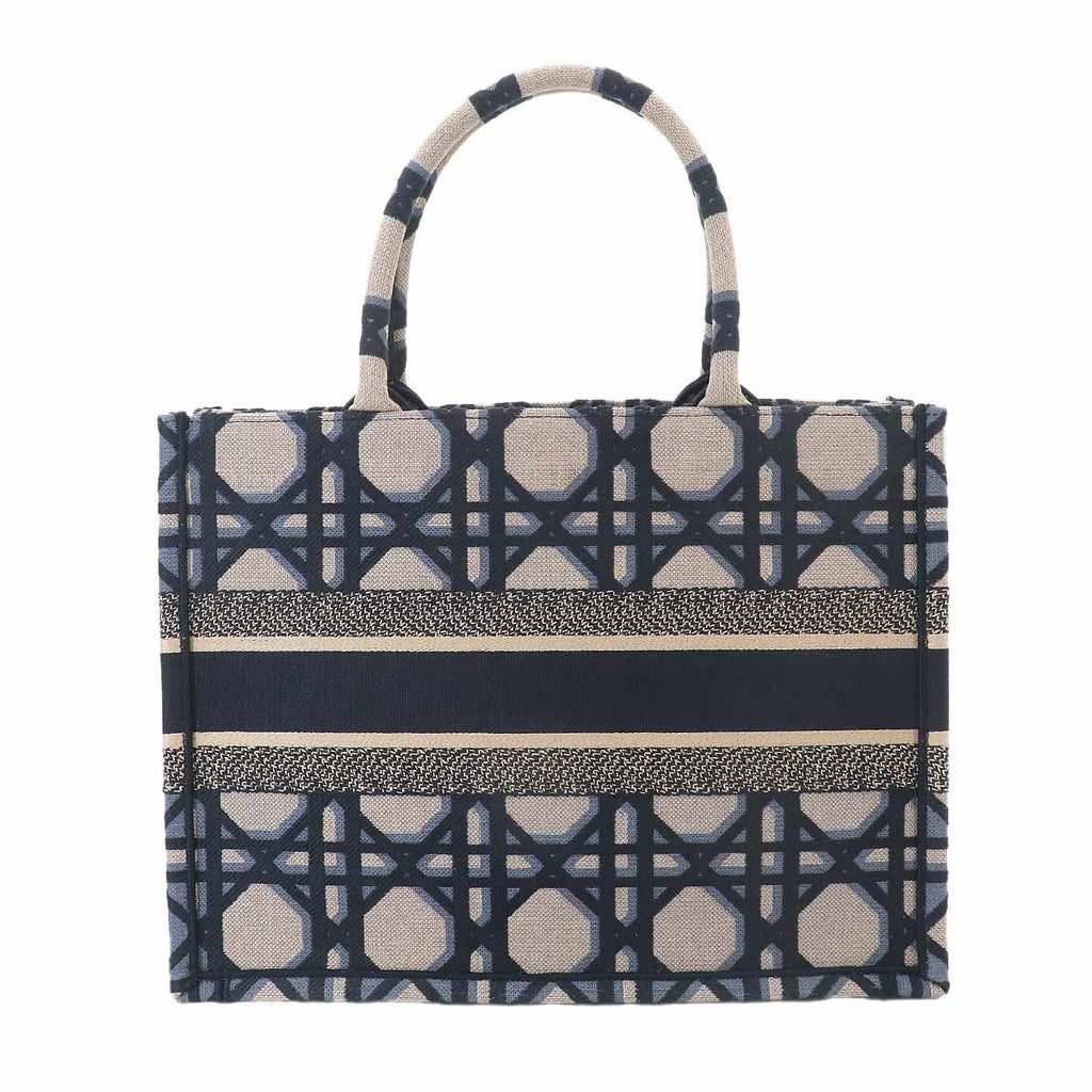 Dior Macro Cannage Book Tote Canvas Navy — view 2