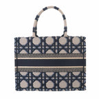 Dior Macro Cannage Book Tote Canvas Navy — view 2