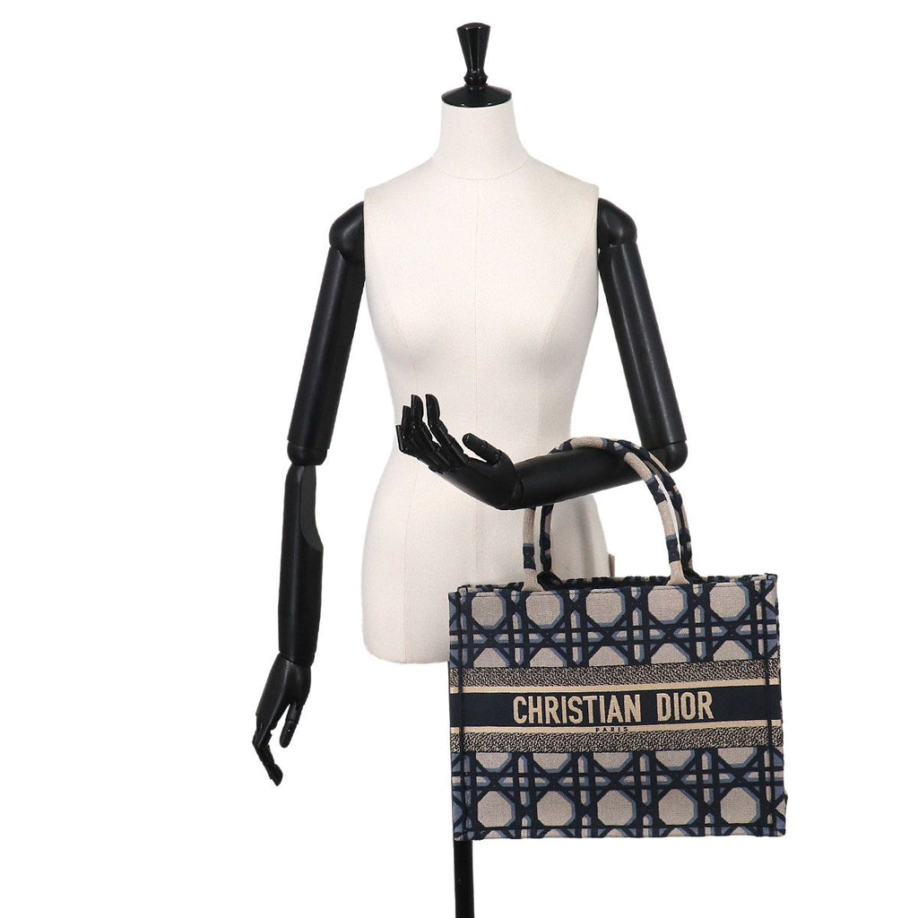 Dior Macro Cannage Book Tote Canvas Navy — view 8