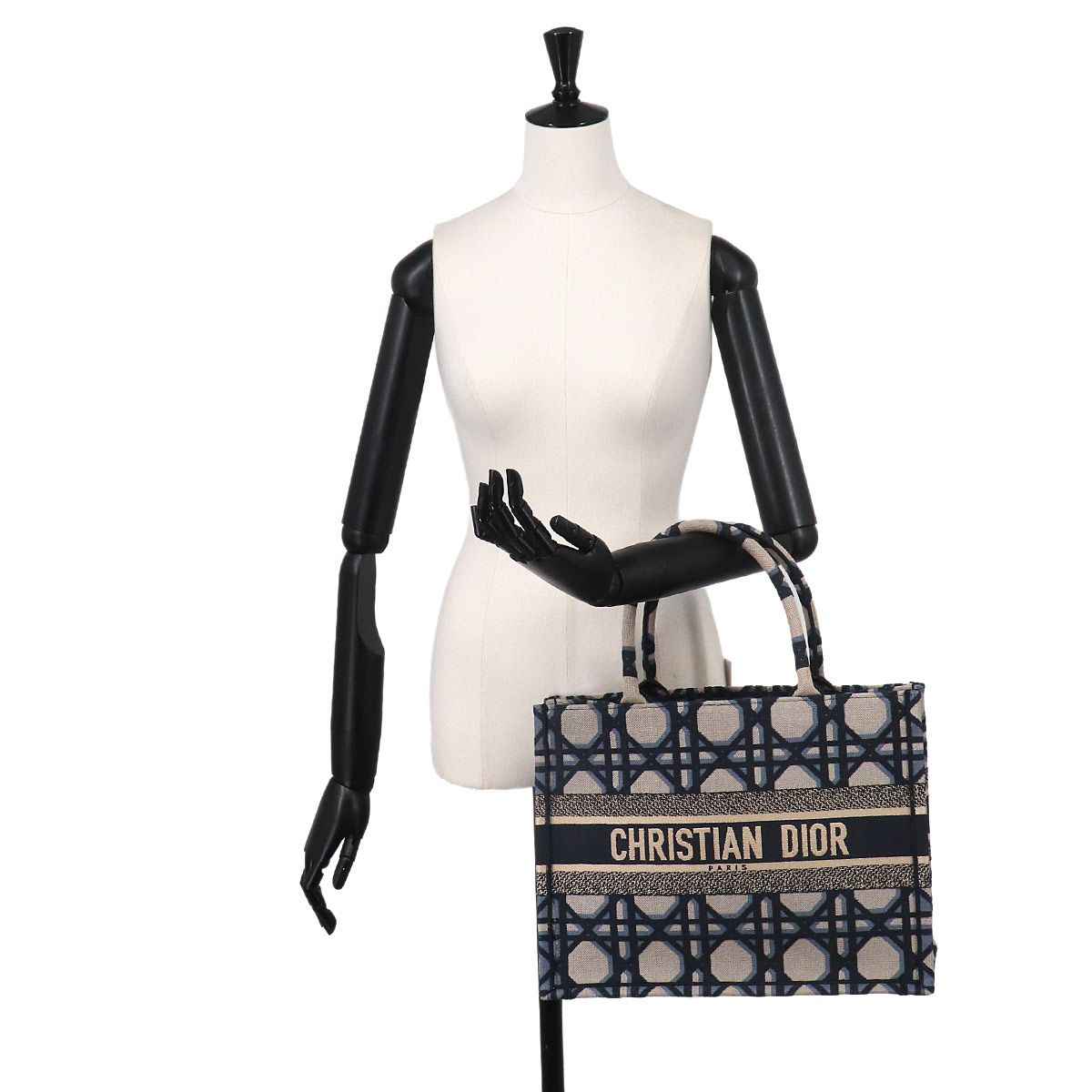 Dior Macro Cannage Book Tote Canvas Navy — view 8