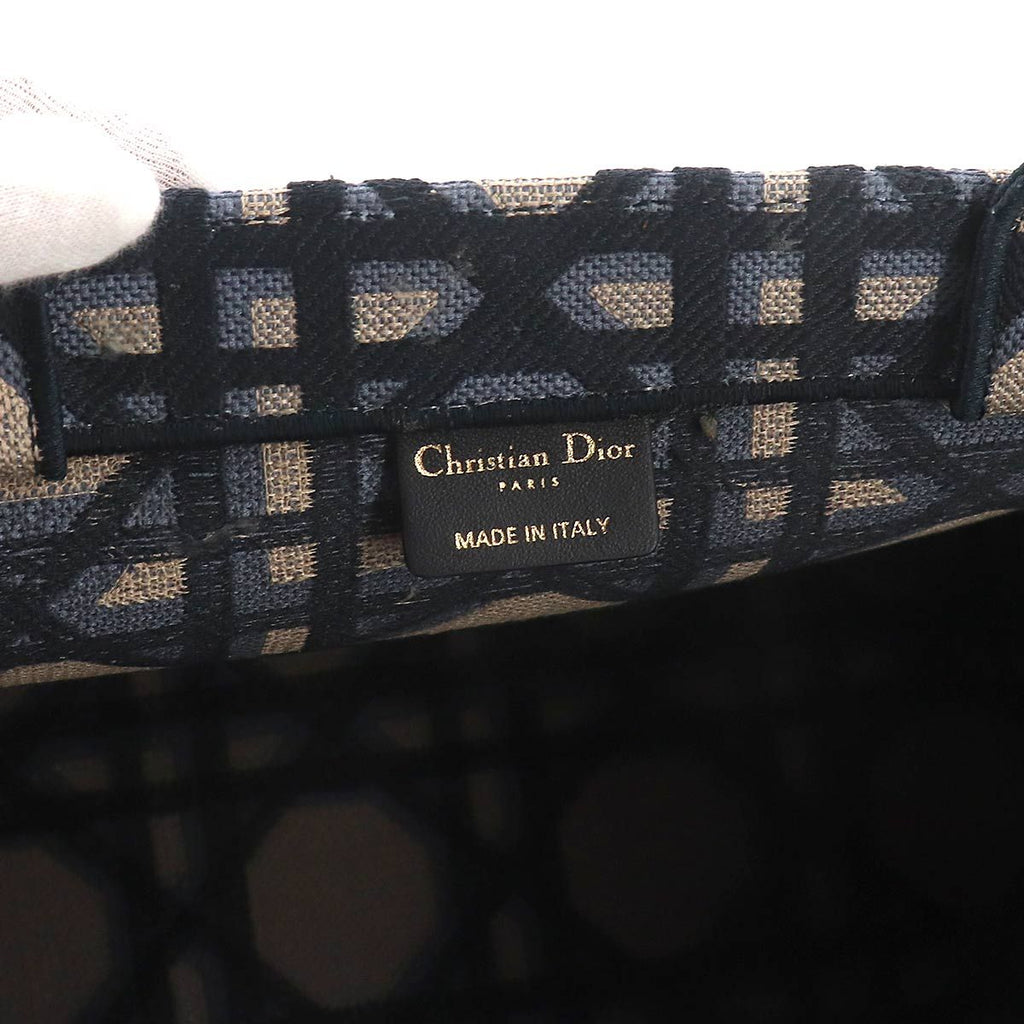 Dior Macro Cannage Book Tote Canvas Navy — view 7