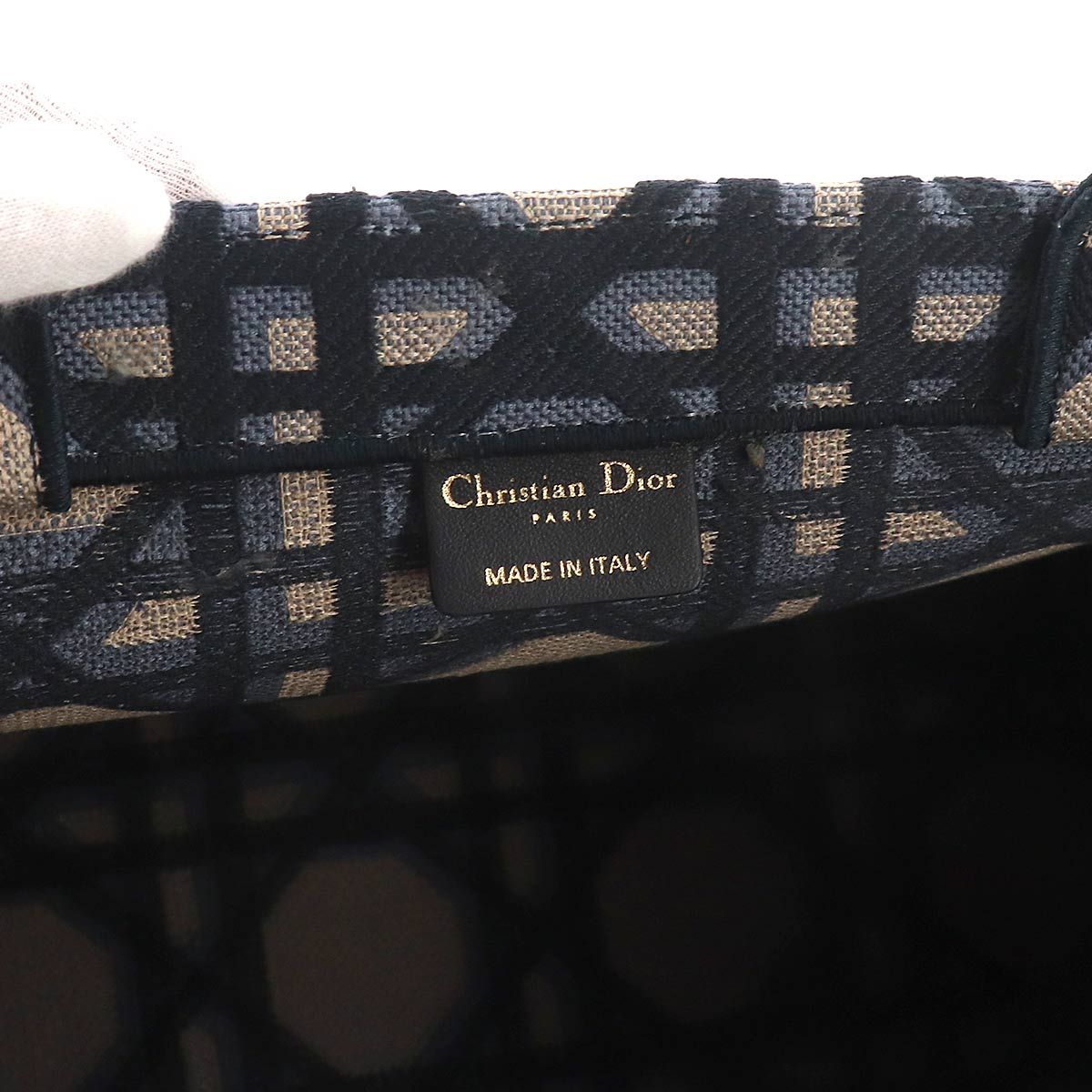 Dior Macro Cannage Book Tote Canvas Navy — view 7