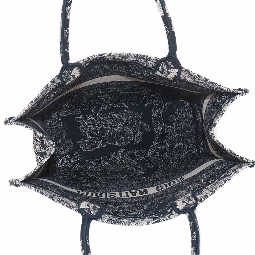 Dior Reverse Toile de Jouy Book Tote Large Navy — view 6