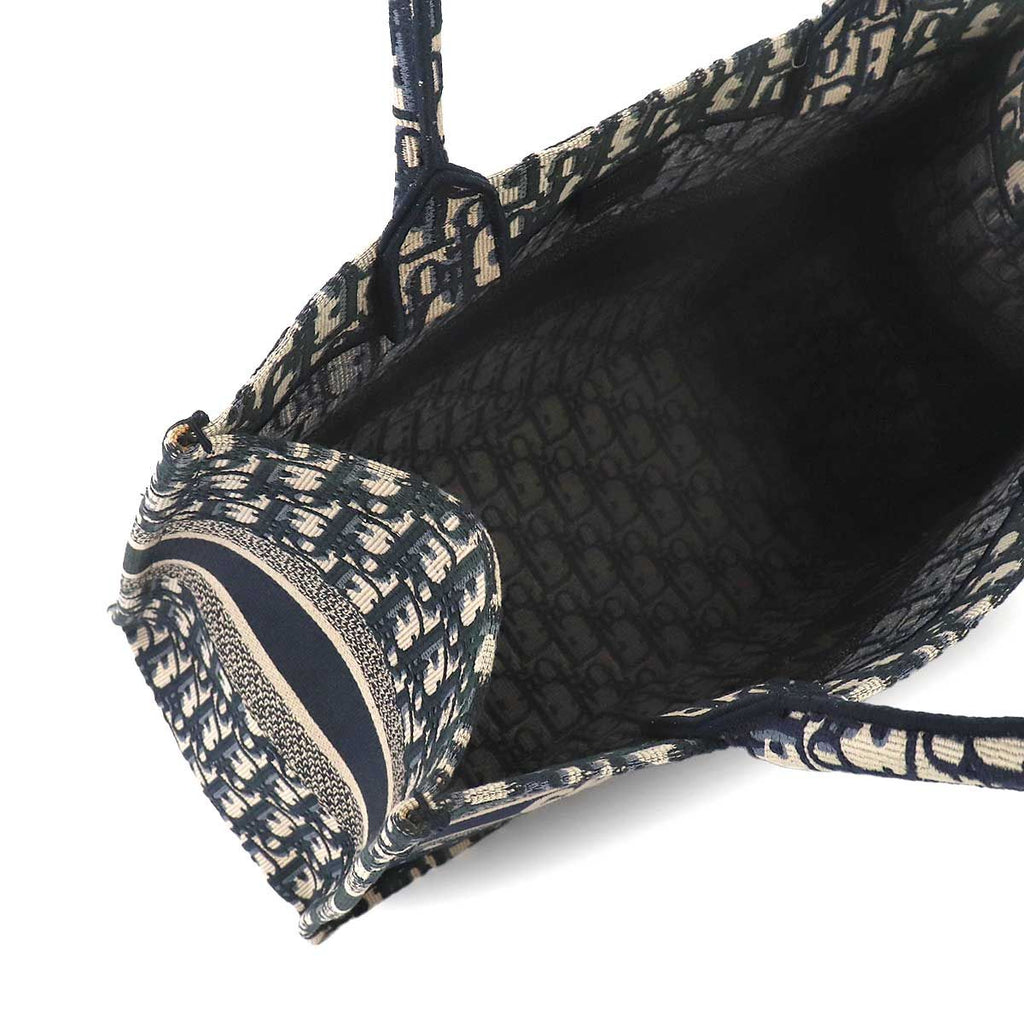 Dior Oblique Book Tote Canvas Navy — view 9