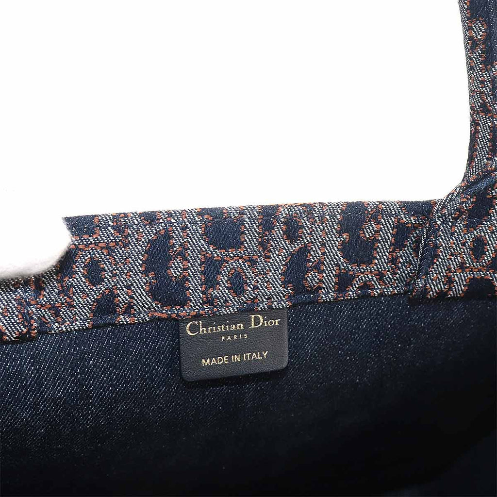Dior Oblique Book Tote Denim Navy — view 8