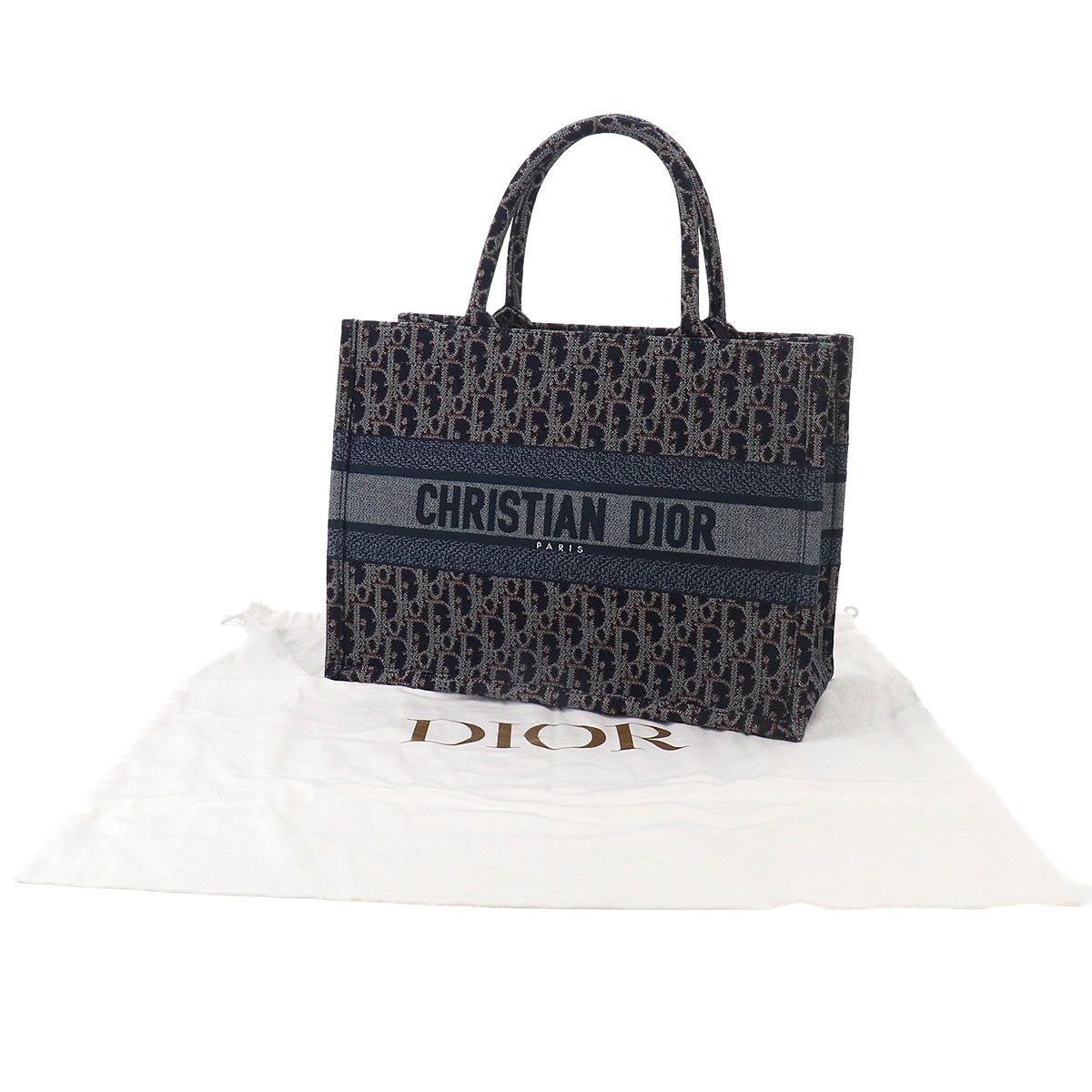 Dior Oblique Book Tote Denim Navy — view 2