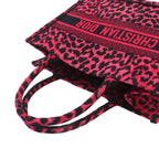 Dior Book Tote Leopard Canvas Pink Black — view 5