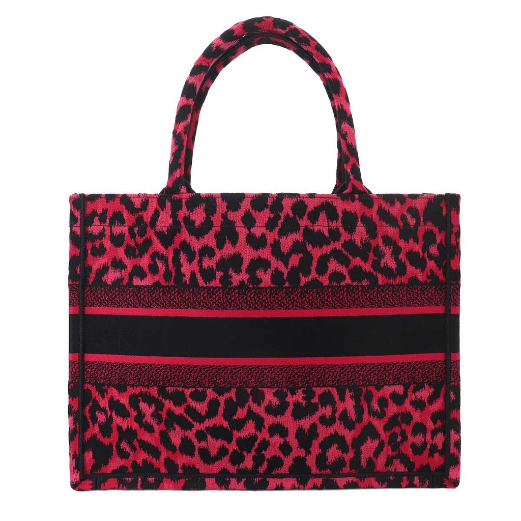 Dior Book Tote Leopard Canvas Pink Black — view 2
