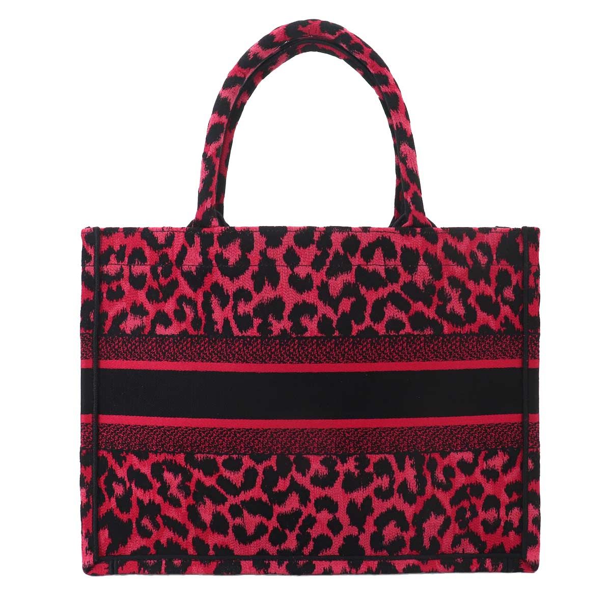 Dior Book Tote Leopard Canvas Pink Black — view 2
