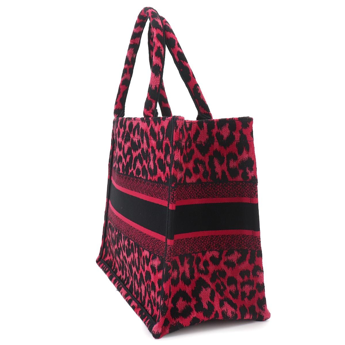 Dior Book Tote Leopard Canvas Pink Black — view 3
