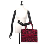 Dior Book Tote Leopard Canvas Pink Black — view 9