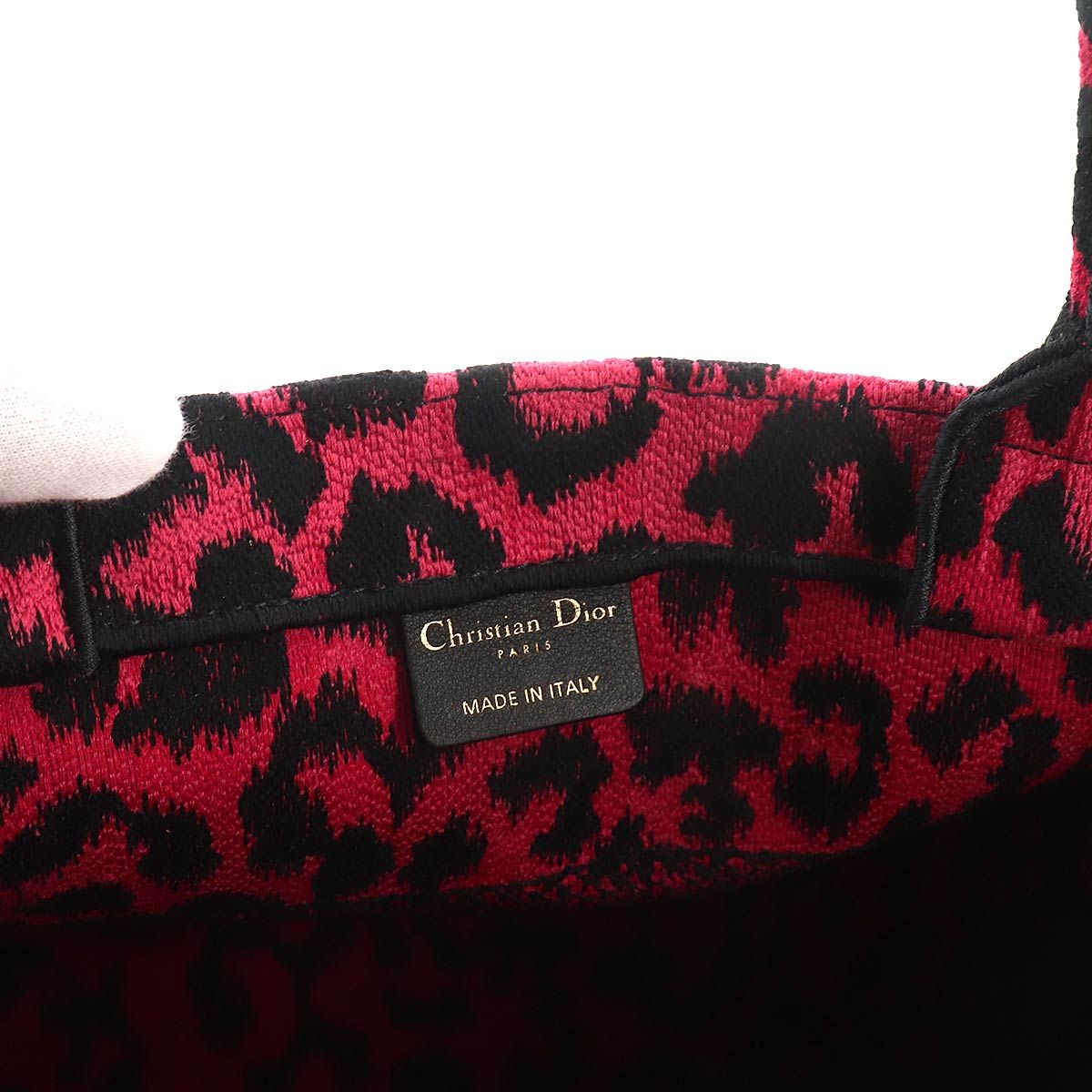 Dior Book Tote Leopard Canvas Pink Black — view 7