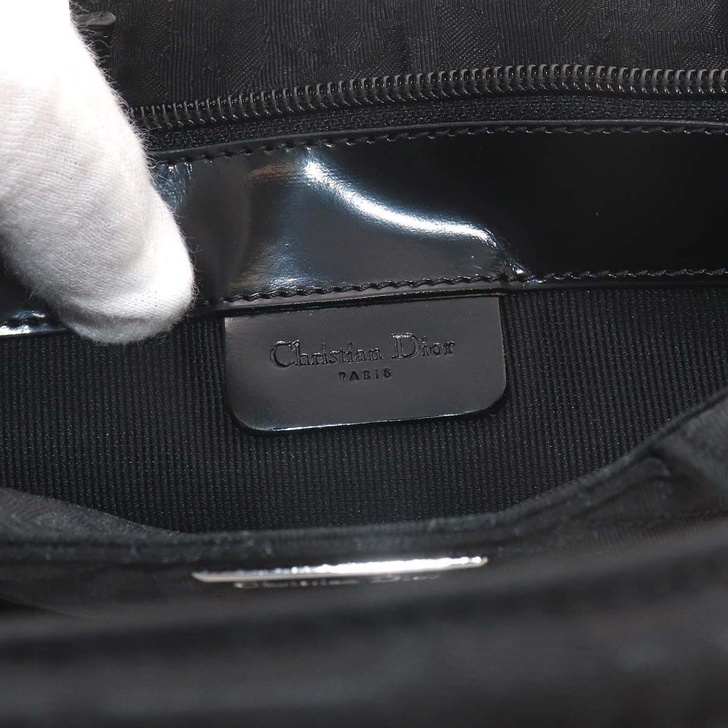 Dior Trotter Mini Hand Bag Nylon Leather Black Silver — view 8