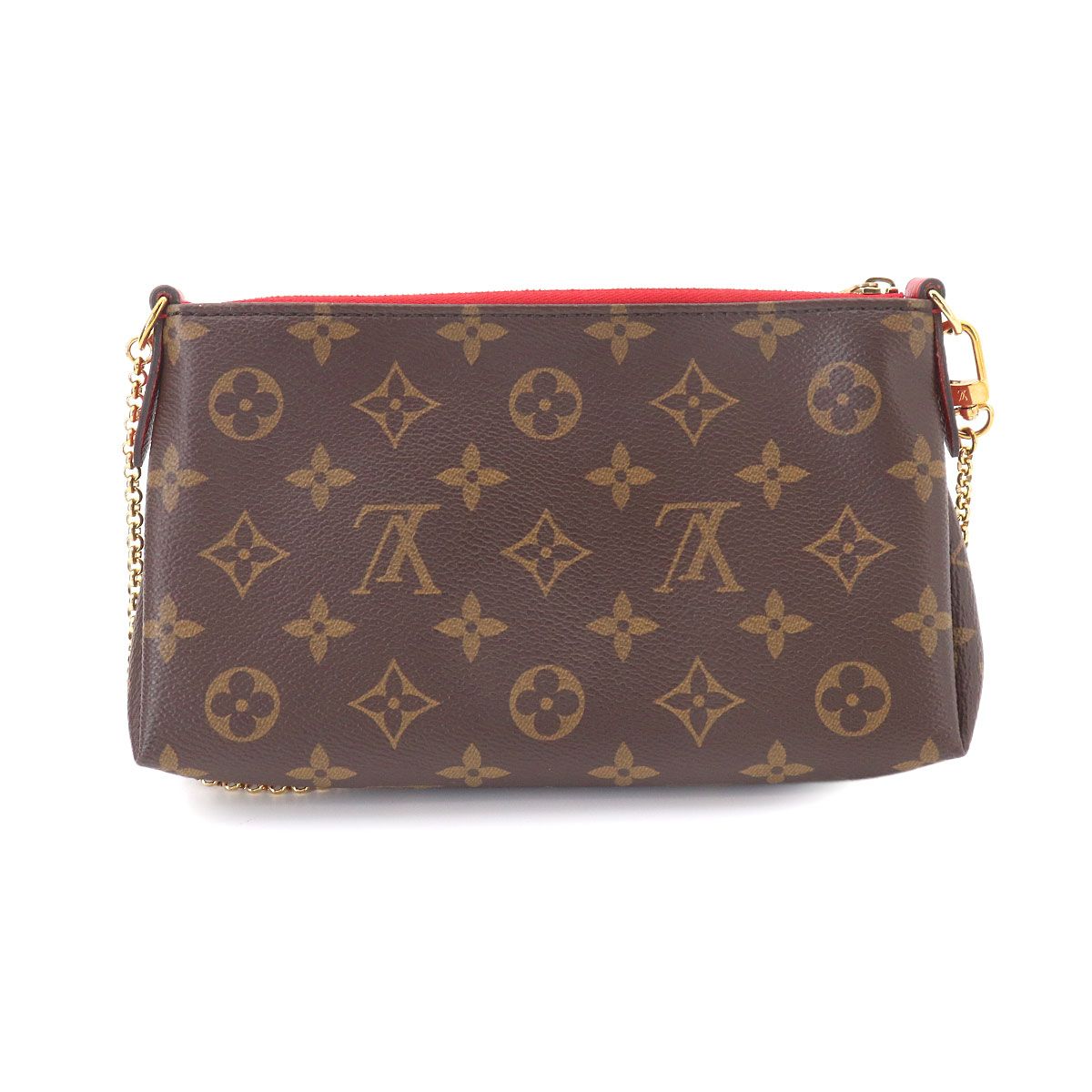 Louis Vuitton Monogram Pallas Clutch Chain Shoulder Bag Brown Cerise — view 3