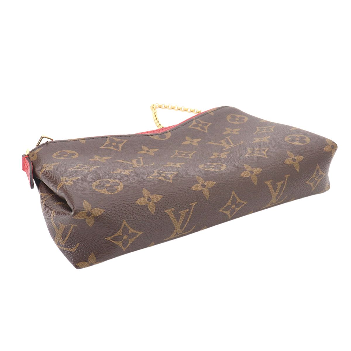 Louis Vuitton Monogram Pallas Clutch Chain Shoulder Bag Brown Cerise — view 5