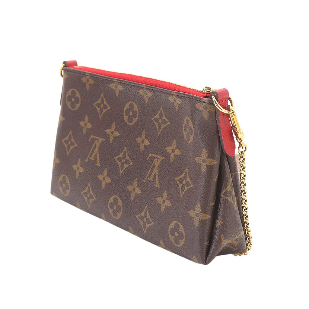 Louis Vuitton Monogram Pallas Clutch Chain Shoulder Bag Brown Cerise — view 4