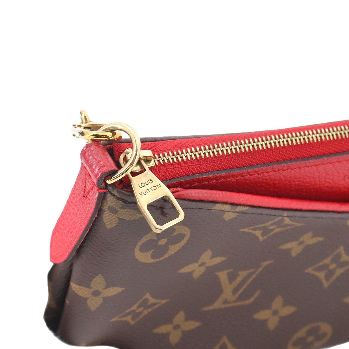 Louis Vuitton Monogram Pallas Clutch Chain Shoulder Bag Brown Cerise — view 9