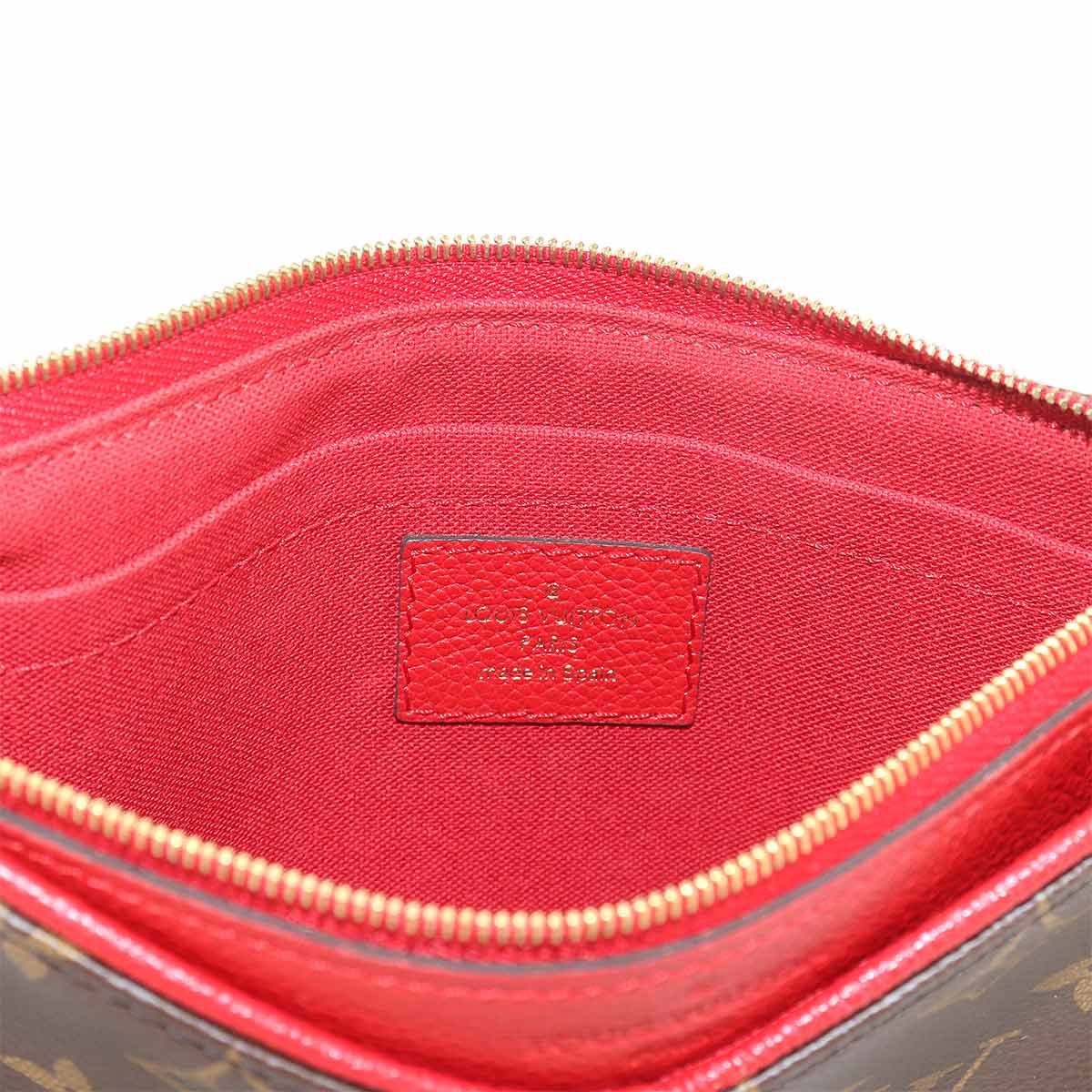 Louis Vuitton Monogram Pallas Clutch Chain Shoulder Bag Brown Cerise — view 8