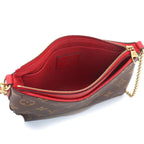Louis Vuitton Monogram Pallas Clutch Chain Shoulder Bag Brown Cerise — view 7