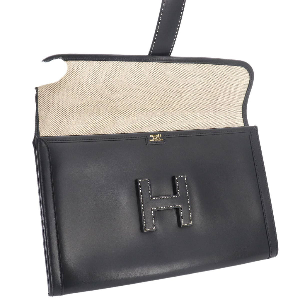 Hermes Jige PM Clutch Box Calf Black — view 6