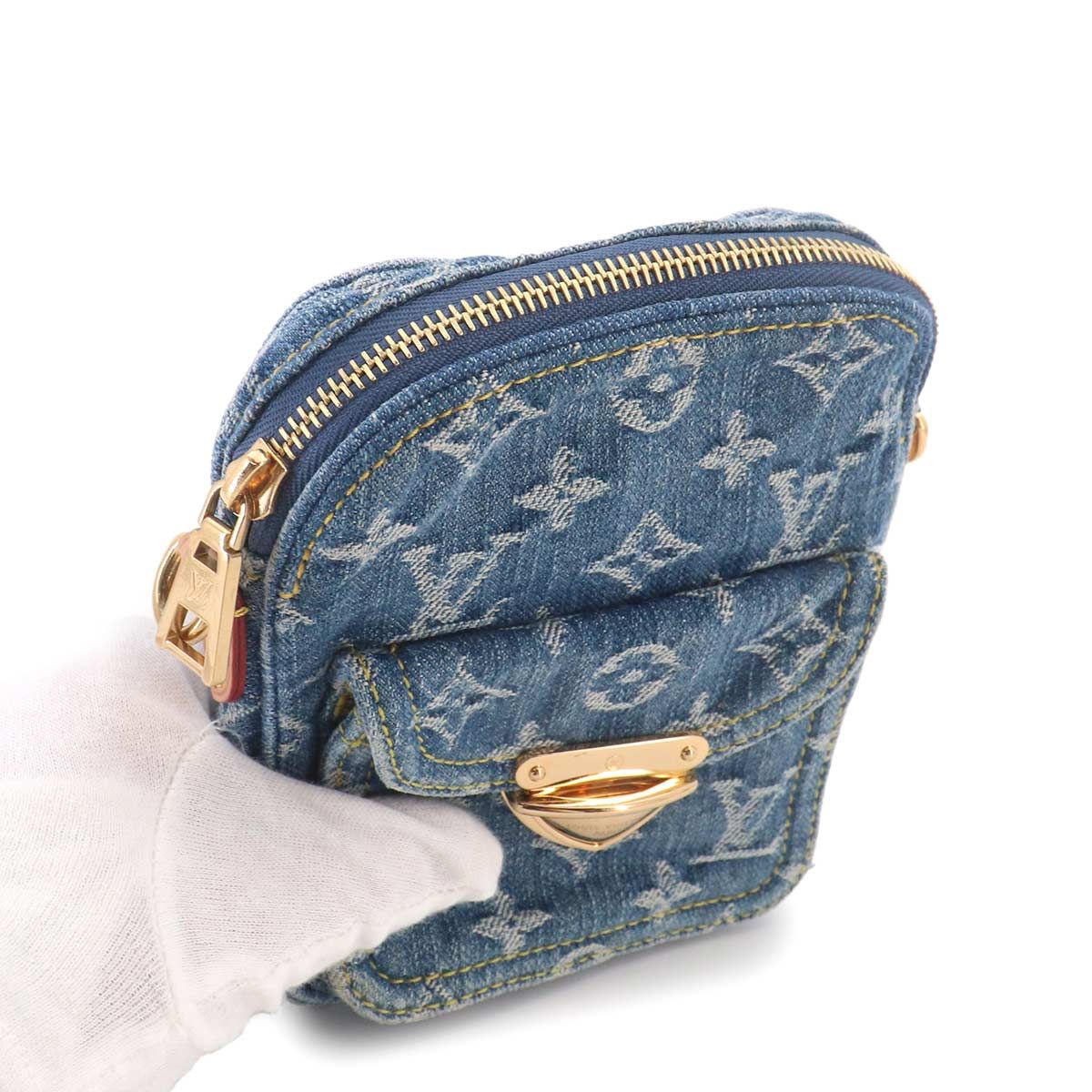 Louis Vuitton LV Remix Pochette Fairfax Shoulder Bag Monogram Denim Blue — view 9