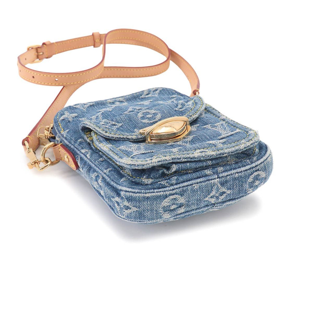 Louis Vuitton LV Remix Pochette Fairfax Shoulder Bag Monogram Denim Blue — view 5