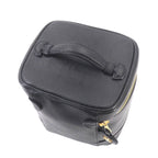 Chanel Vanity Hand Bag Caviar Leather Black CC Logo Gold — view 6