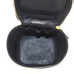 Chanel Vanity Hand Bag Caviar Leather Black CC Logo Gold — view 7